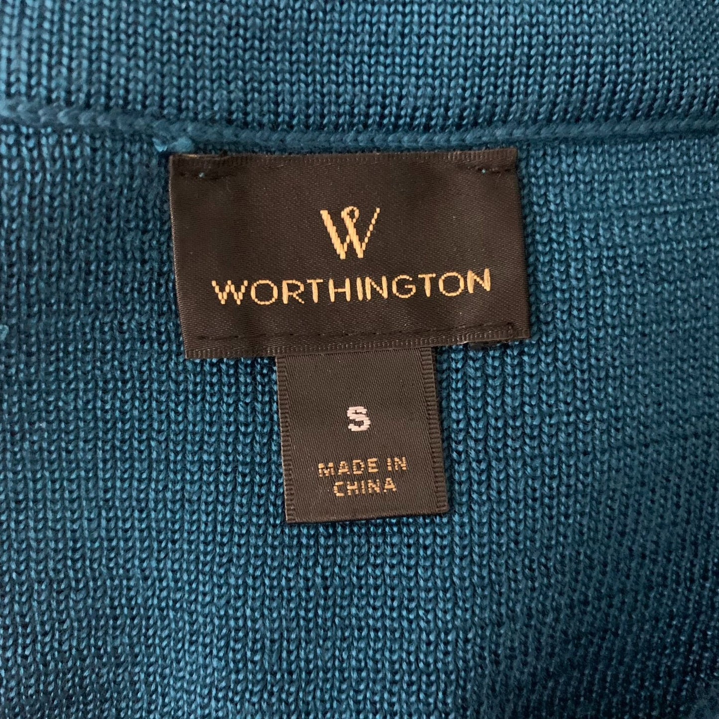 Worthington Tunic Sweater Vest S Teal Sleeveless Round Neck Stretch Knit