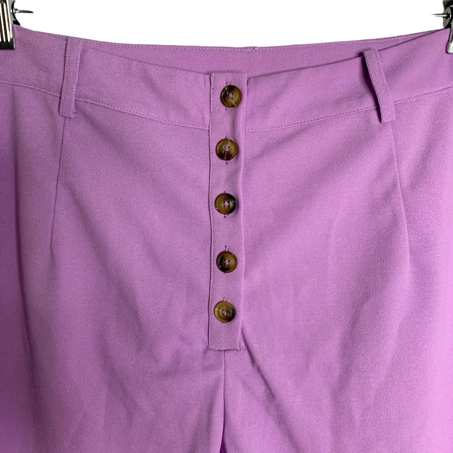 Shein High Waisted Button Up Shorts XL Purple Pockets Belt Loops
