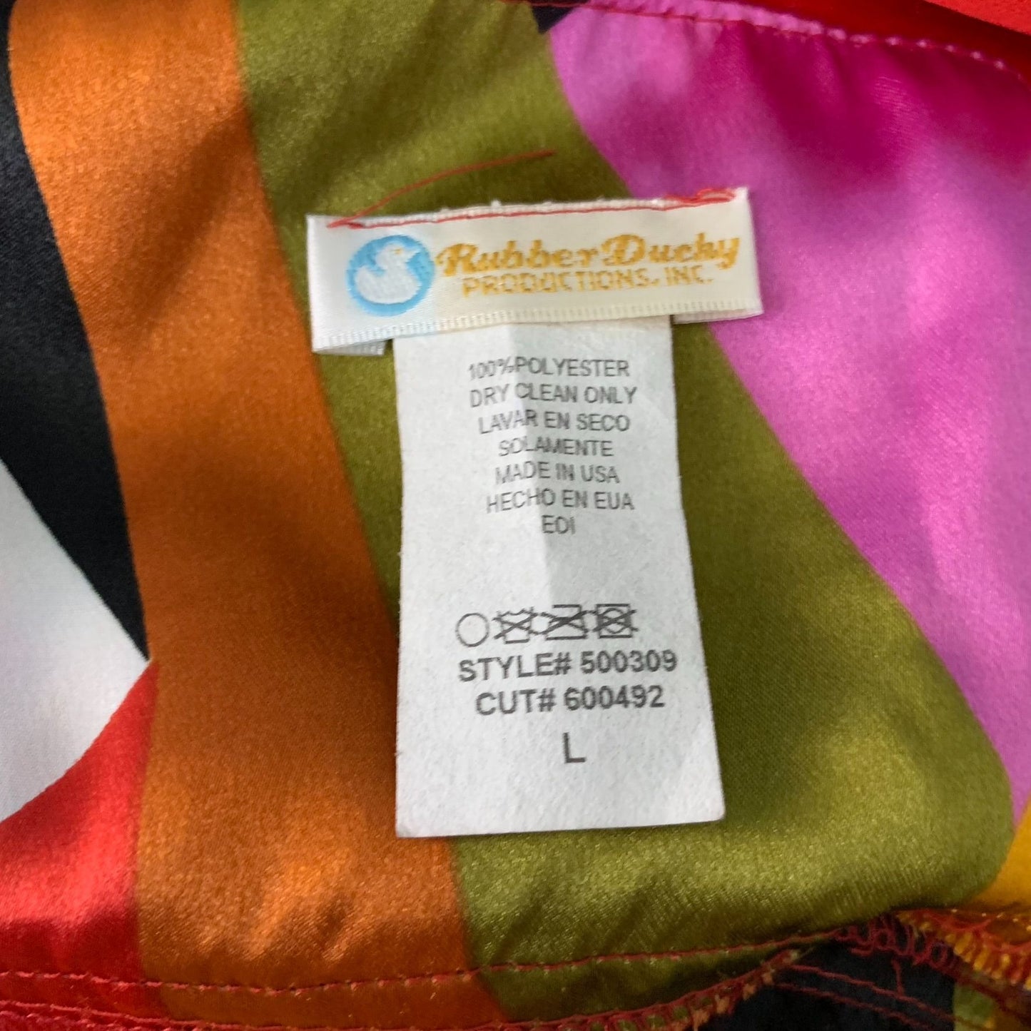 Rubber Ducky Halter Mini Dress L Multicolored V Neck Lightly Padded Zipper