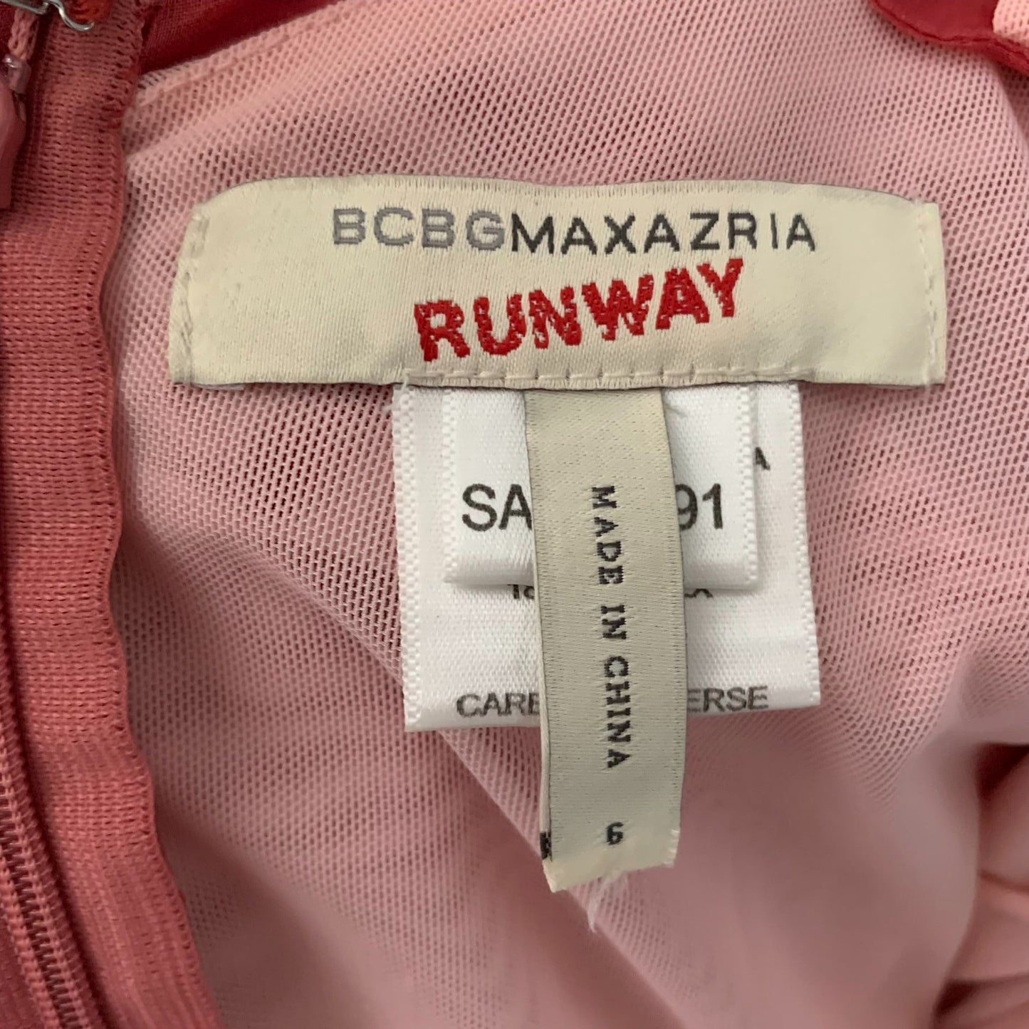 BCBGMAXAZRIA Runway Silk Mini Dress 6 Red Sleeveless Backless Lined Zipper
