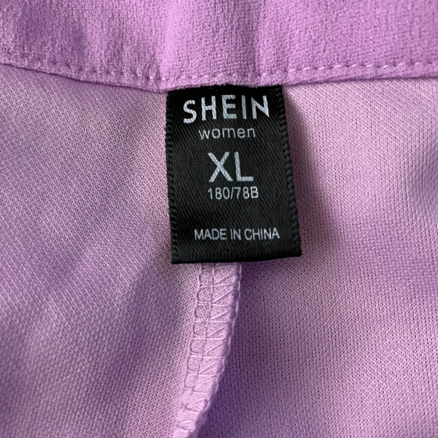 Shein High Waisted Button Up Shorts XL Purple Pockets Belt Loops