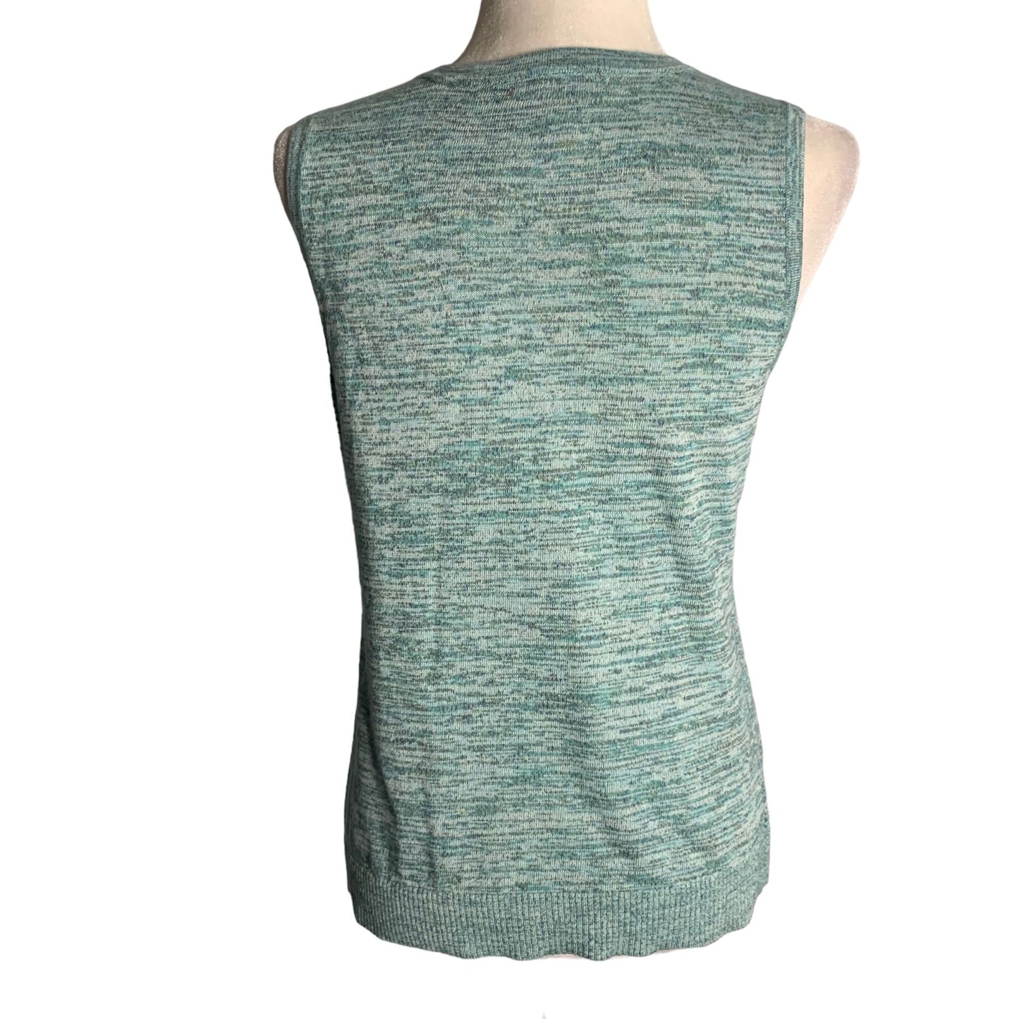 Christopher Banks Knit Sweater Vest Tank S Marled Green Sleeveless Scoop Neck