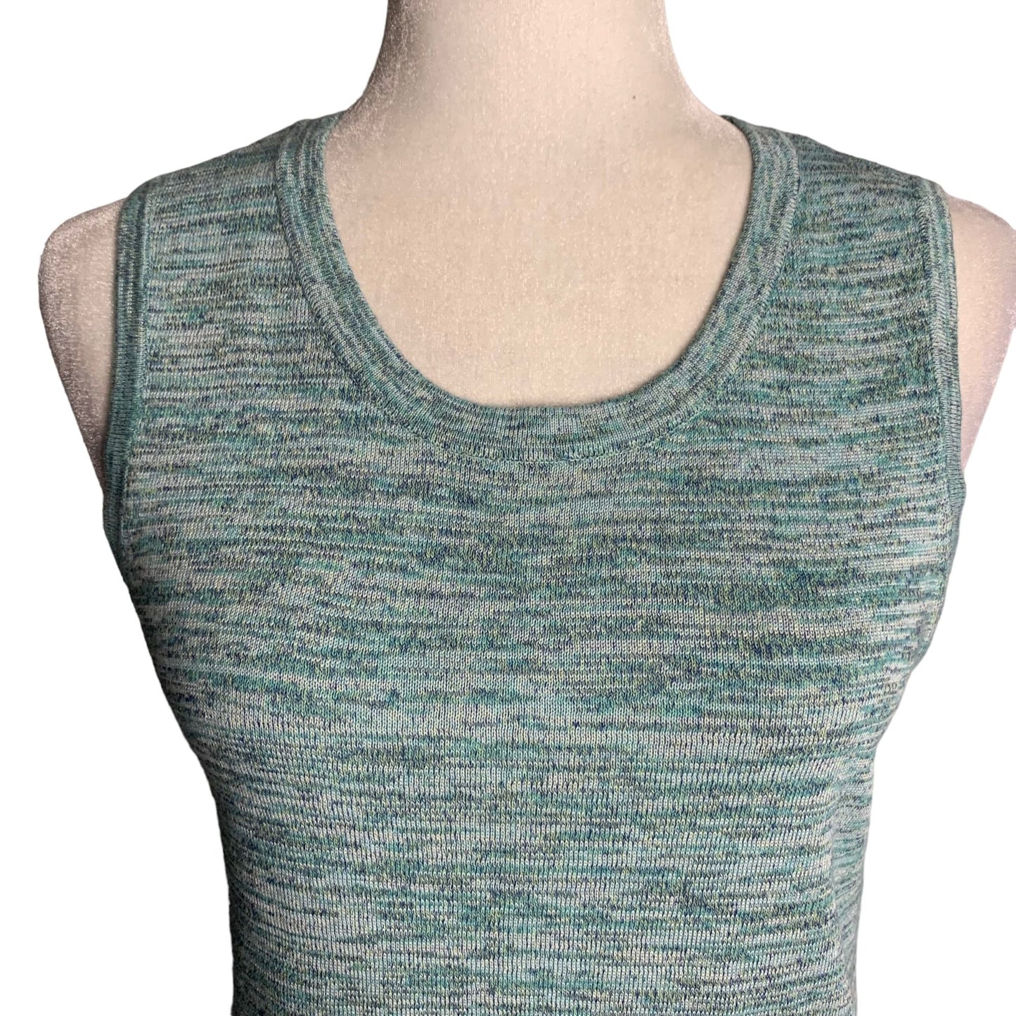 Christopher Banks Knit Sweater Vest Tank S Marled Green Sleeveless Scoop Neck