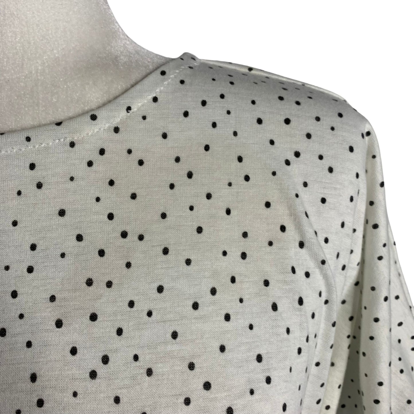 Vintage Handmade Polka Dot Dress Cardigan S White Belt Pullover Keyhole Elastic