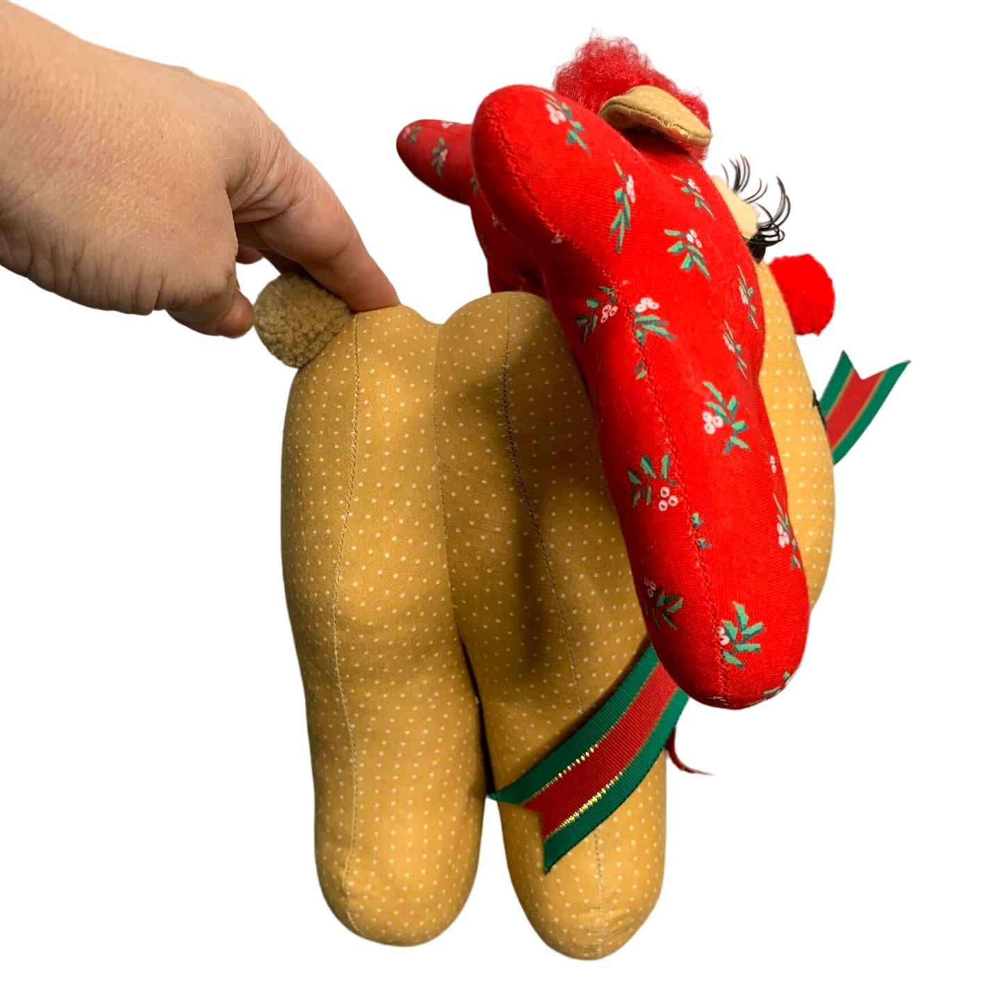 Handmade Standing Reindeer Doorstop Plush Weighted Holiday Christmas Stuffed