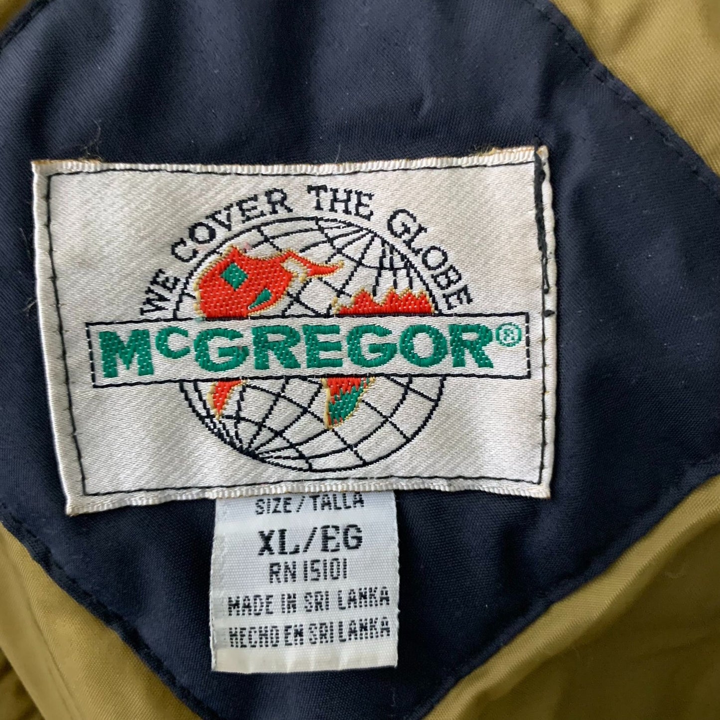 Vintage McGregor Ski Snow Jacket XL Black Zip Snaps Hood Pockets Elastic Waist