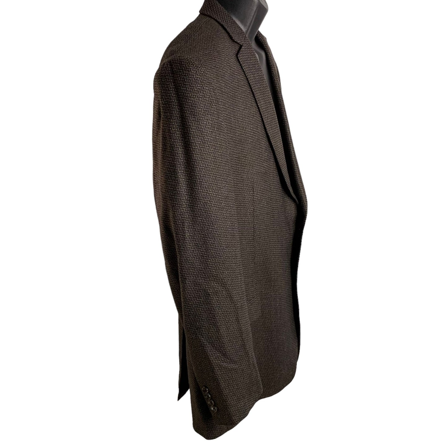 Joseph Abbound Silk Wool Blazer Jacket 46 Brown Blue 2 Button Lined Pockets