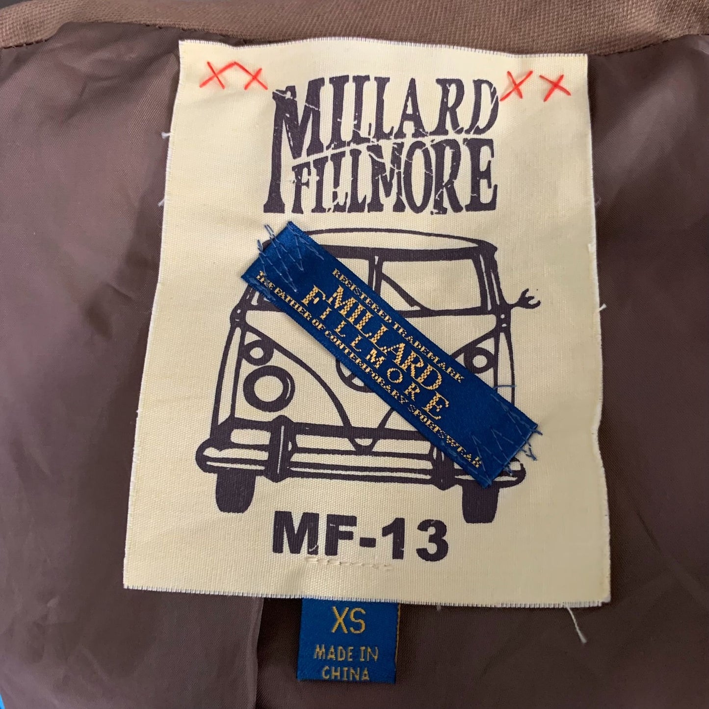 Millard Fillmore Anthropologie Short Sleeve Coat XS Brown Leather Pocket Buttons