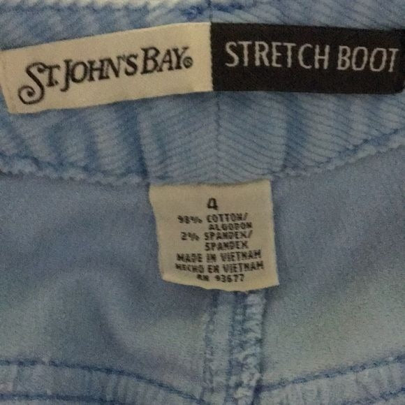 Vintage 90s St Johns Bay Corduroy Pants Jeans 4 Blue Stretch Bootcut Mid Rise