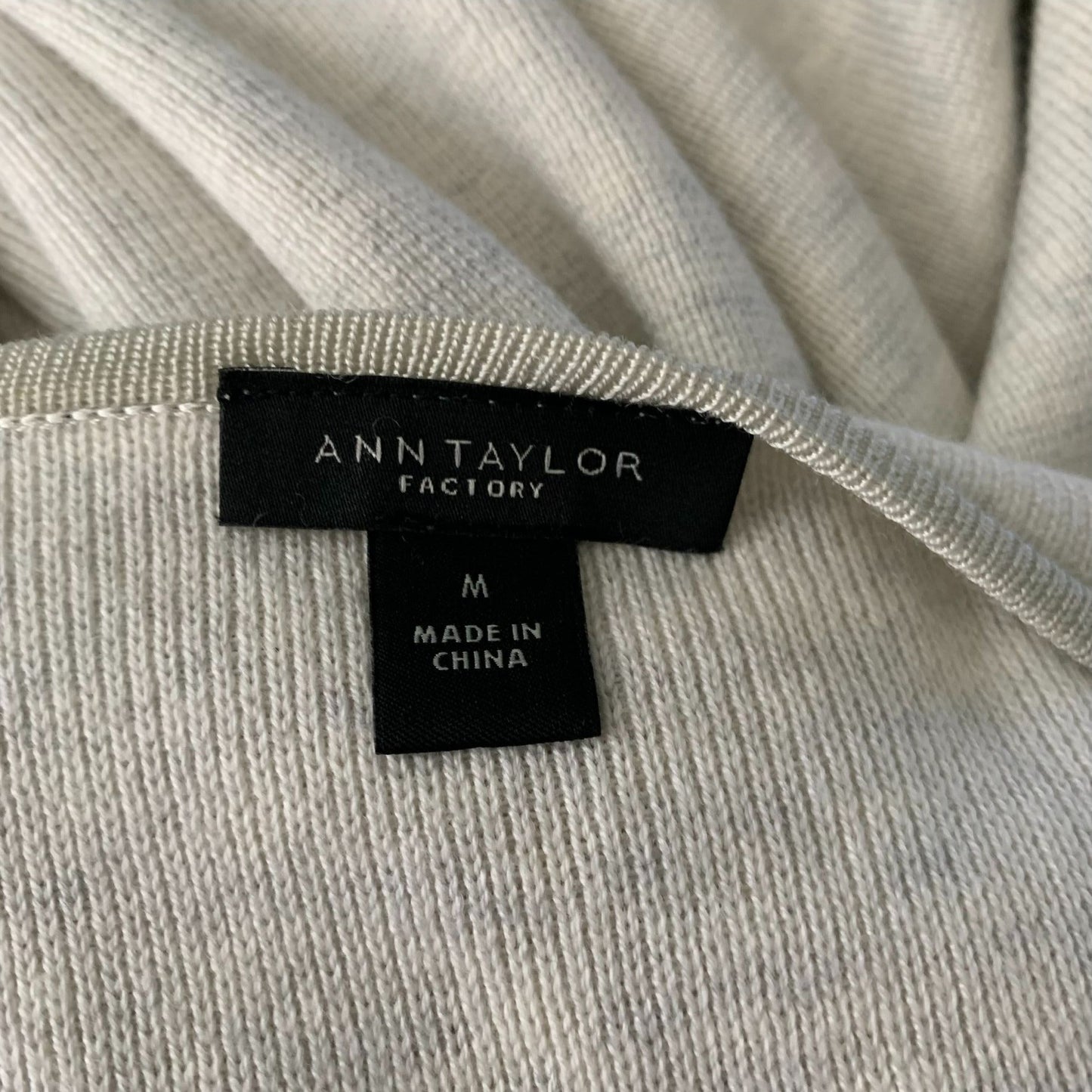 Ann Taylor Open Front Cardigan Sweater M Cream Waterfall Heavy Knit Pockets