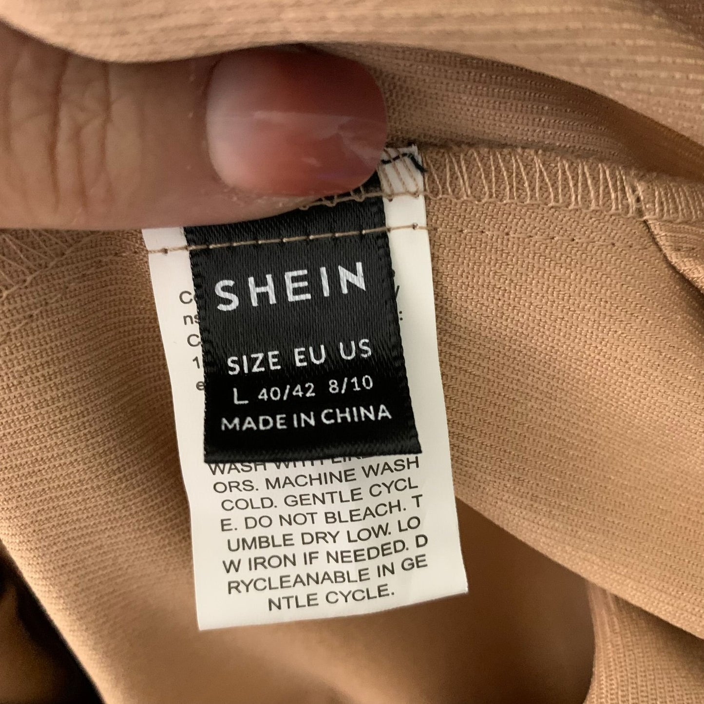 Shein Button Up Faux Suede Jumpsuit L Tan Pockets Adjustable Straps Pockets