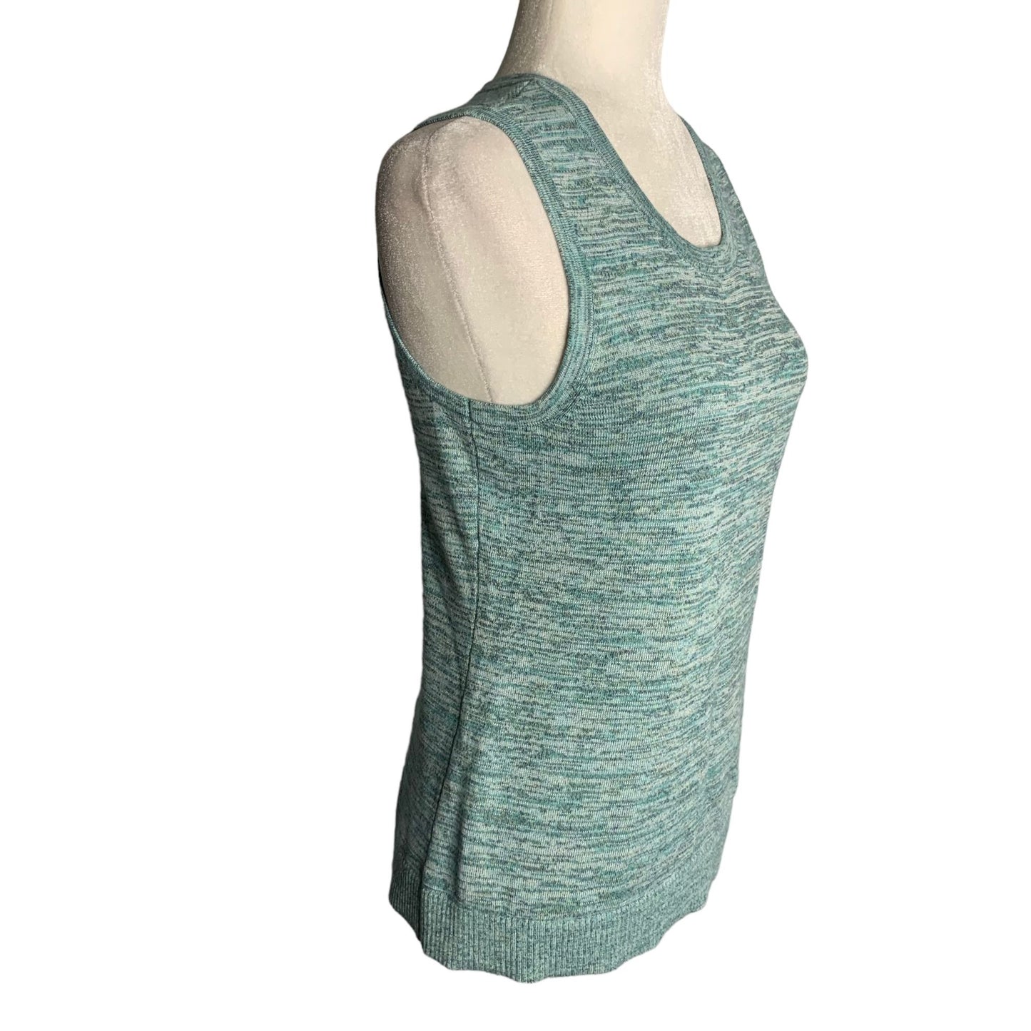 Christopher Banks Knit Sweater Vest Tank S Marled Green Sleeveless Scoop Neck