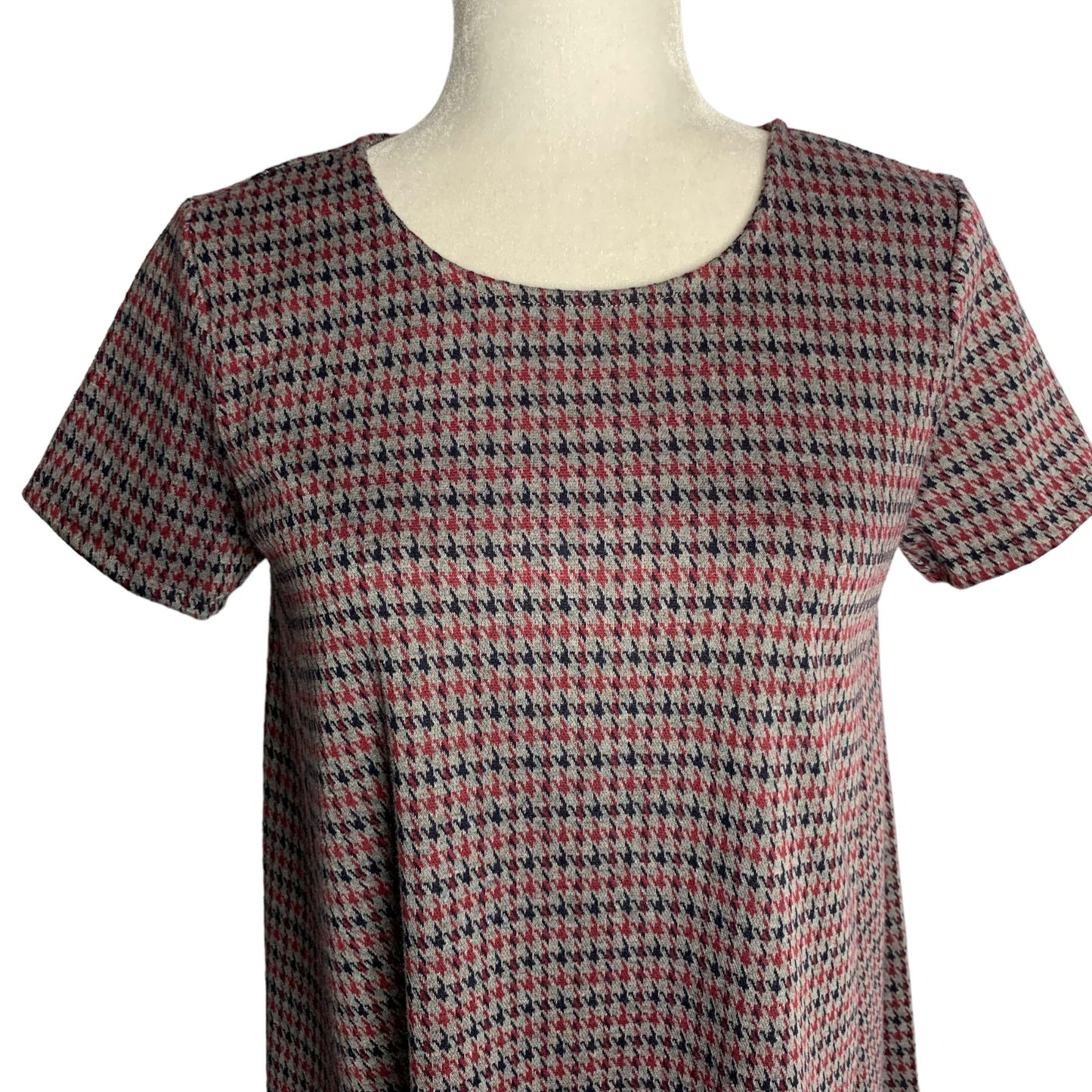 Joe Fresh Herringbone A Line T Shirt Dress XS Grey Knit Short Sleeve Round Neck