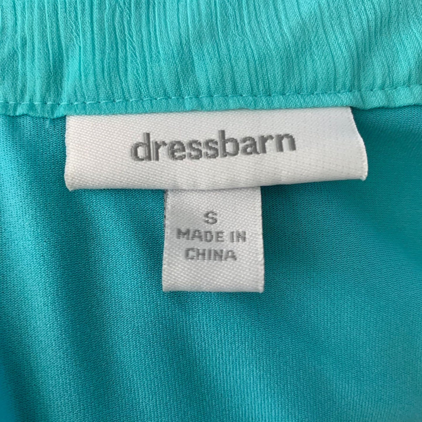 Dressbarn Tiered Ruffle Sleeveless Blouse Top S Teal Blue Chiffon Scoop Neck