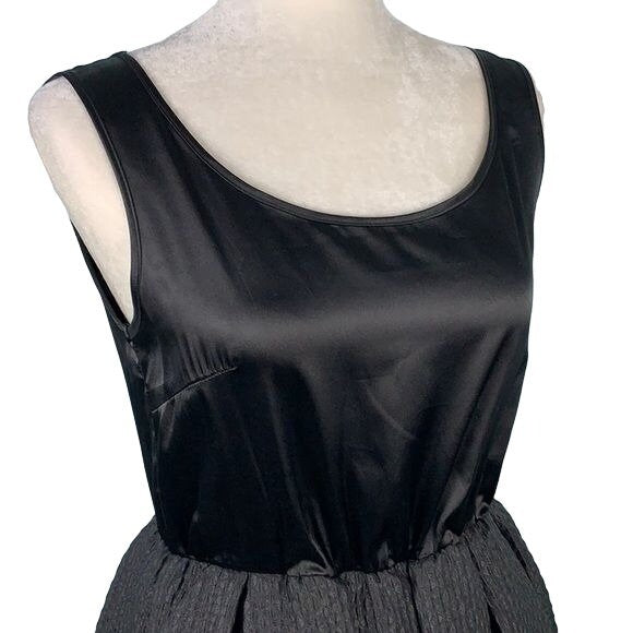 Loveit Sleeveless Mini Bubble Dress 6 Black Wool Blend Pockets Pleated Lined
