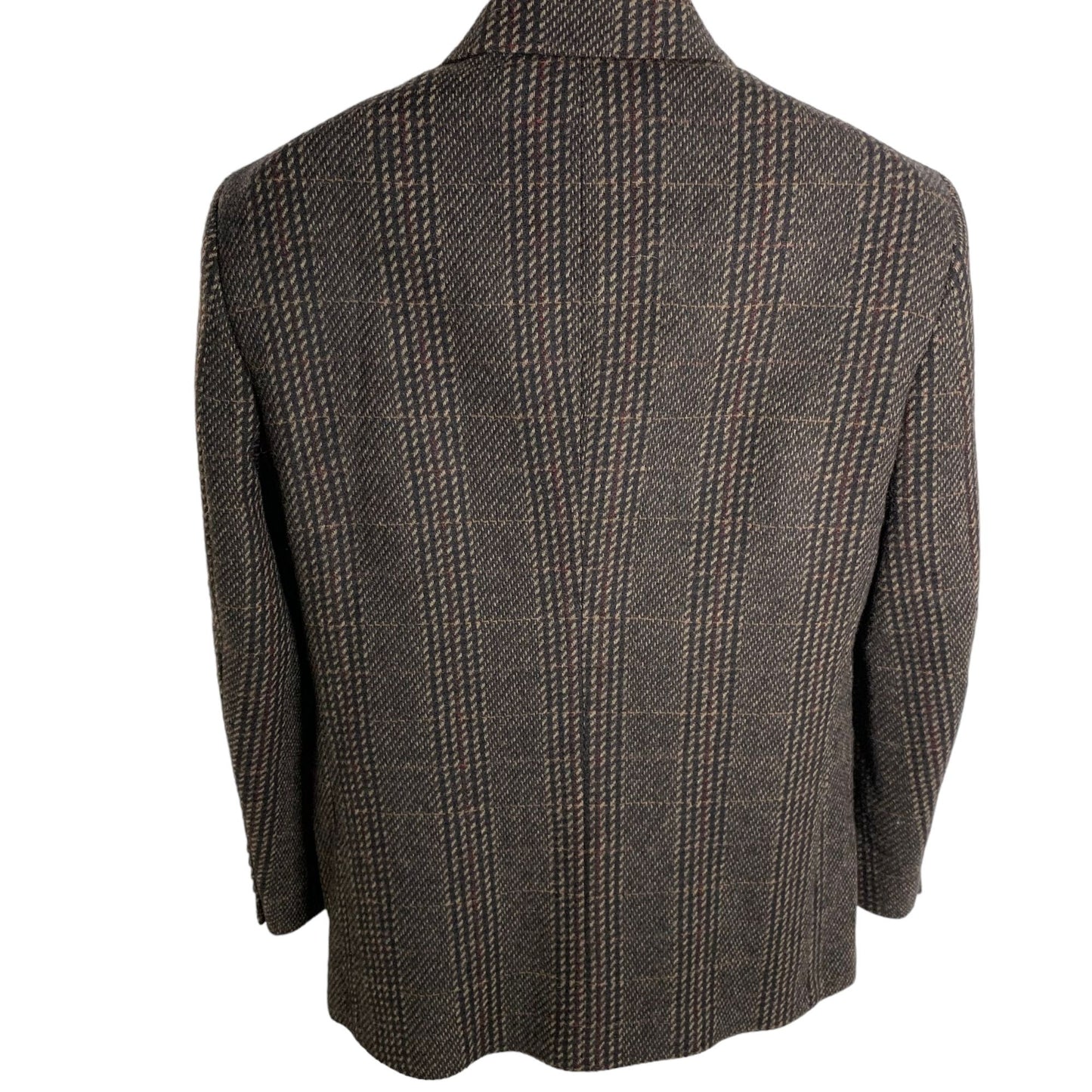 Vintage Lanier Wool Blend Sport Coat Blazer 42 Black Check 2 Button Pockets