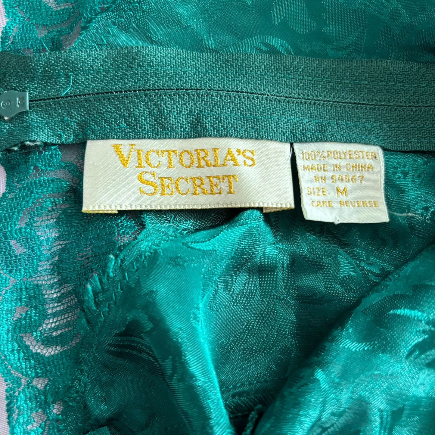 Vintage Victorias Secret Green Bodysuit Medium Teddy Lingerie Gold Label Snaps