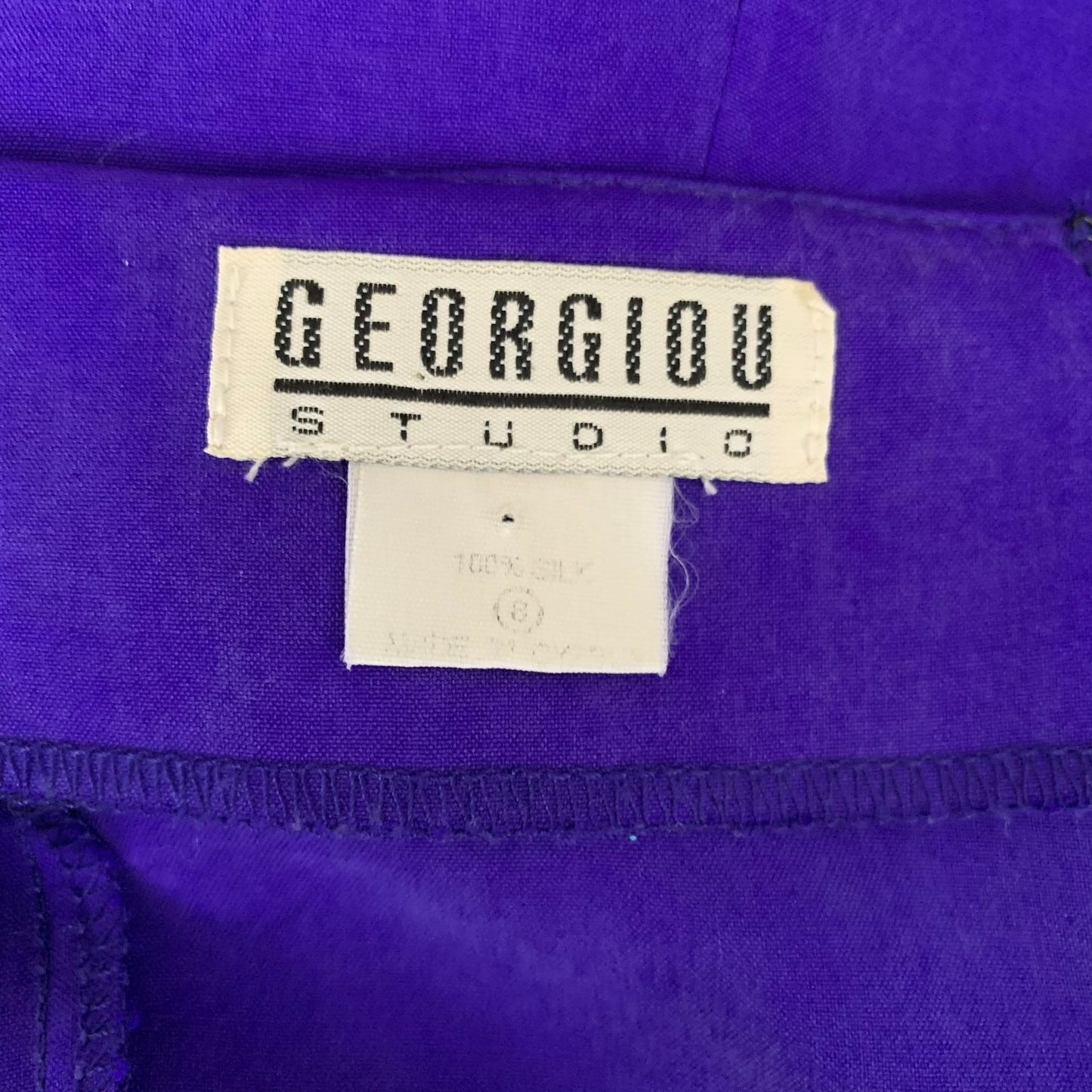 Vintage 90s Georgiou Silk Maxi Dress S Blue Sleeveless Zip Round Neck Front Slit