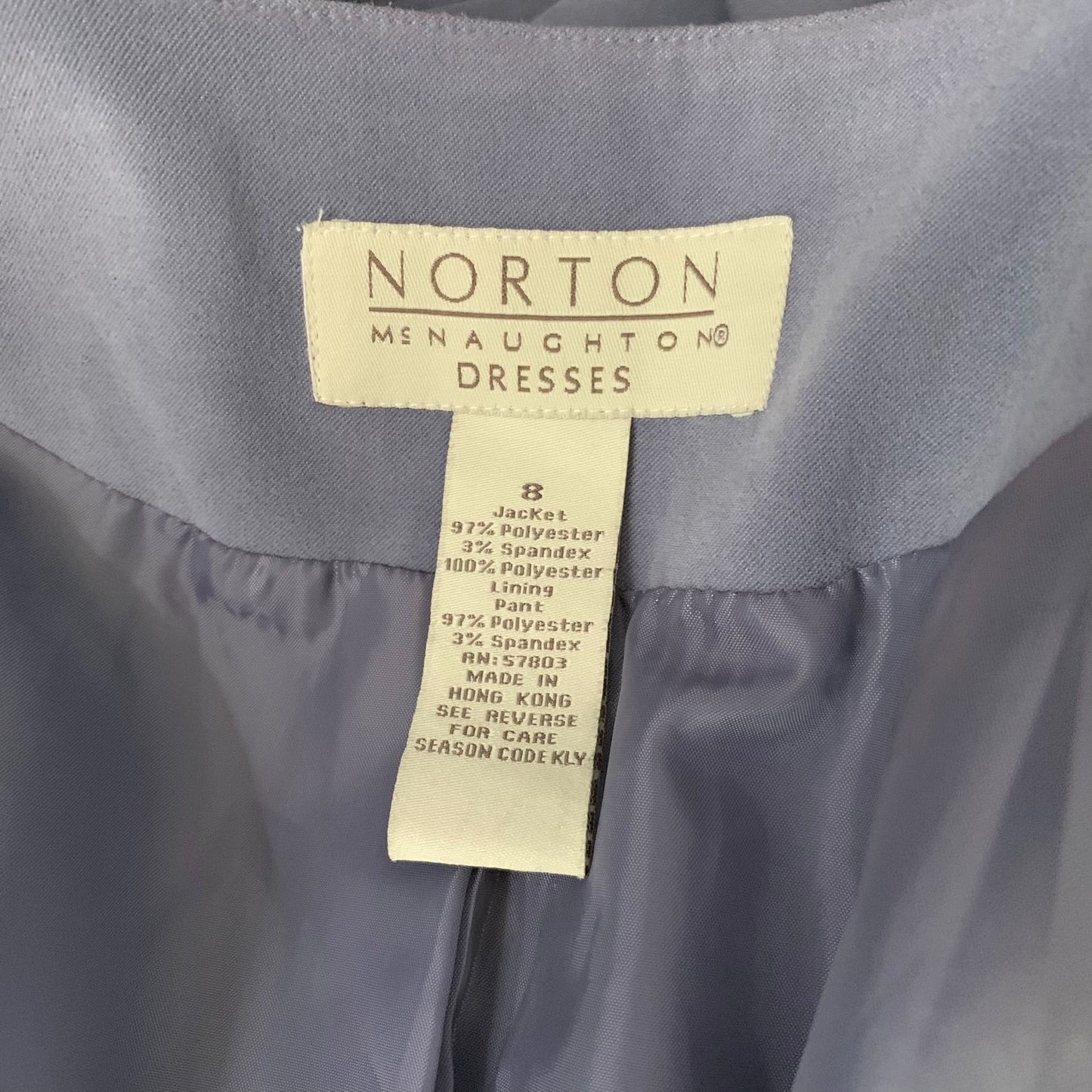 Vintage Norton McNaughton Embroidered Jacket 8 Blue Grey Full Zip Front Lined