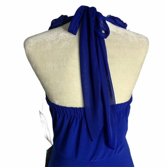 Blu Sage Royal Blue Sweetheart Ruffle Dress