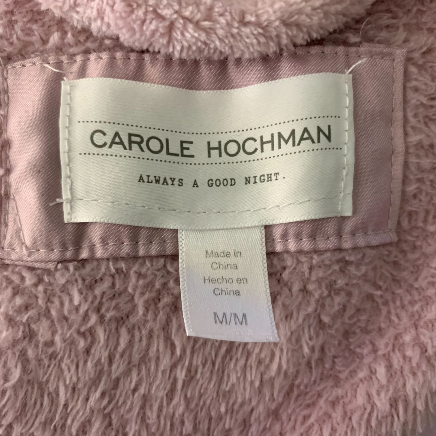 Carole Hochman Plush Fleece Robe M Purple Faux Fur Belted Pockets Full Length