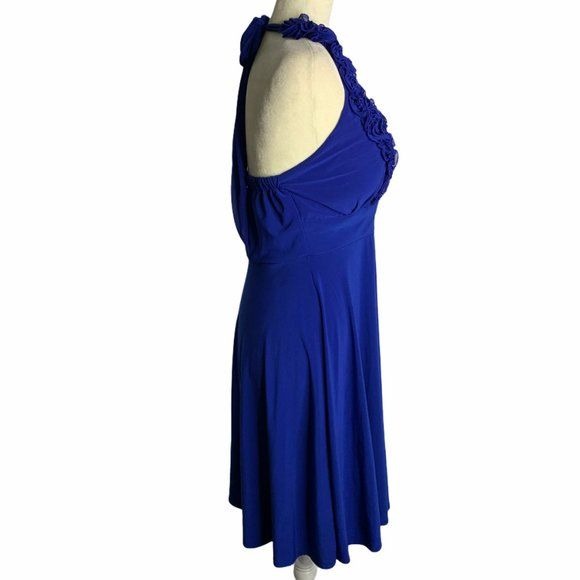 Blu Sage Royal Blue Sweetheart Ruffle Dress