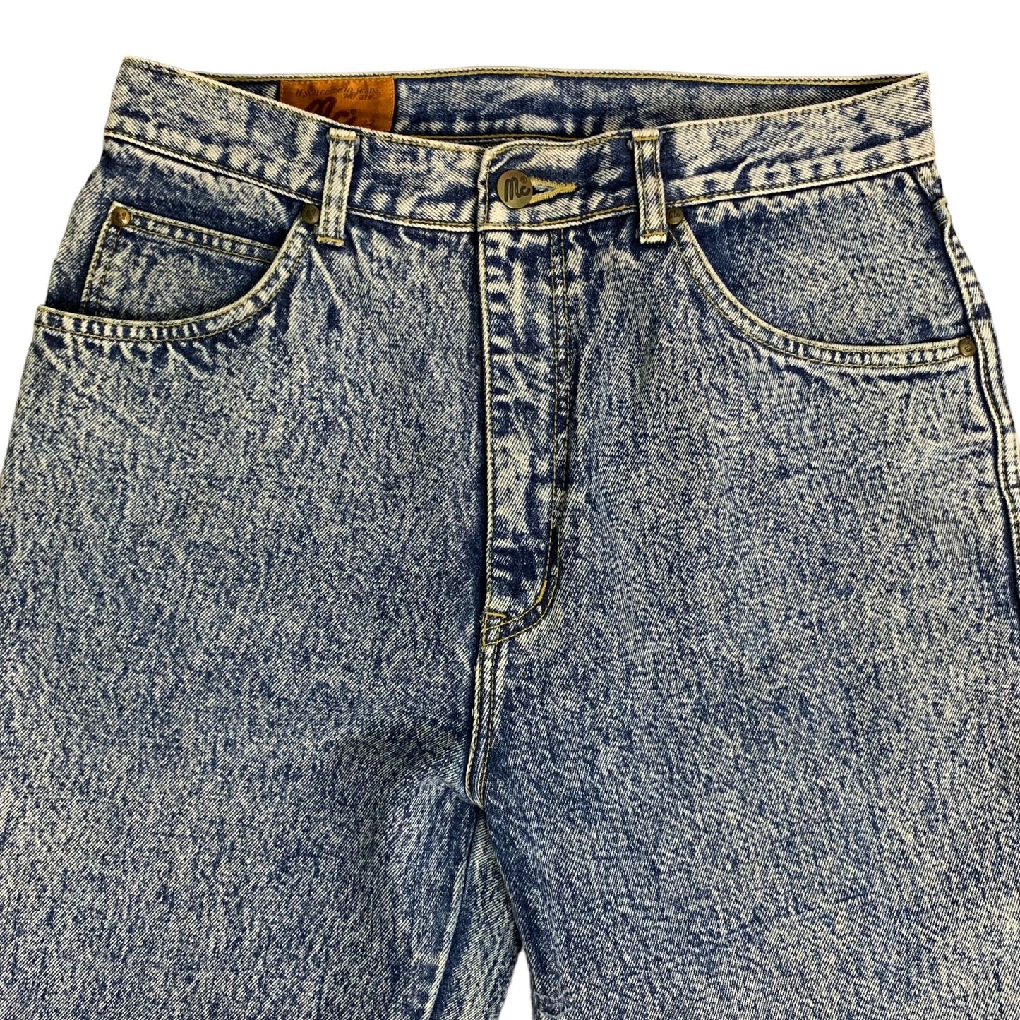 Mc Jeans Club Acid Wash High Rise Denim 28 Blue Retro 5 Pocket Tapered Leg Ankle