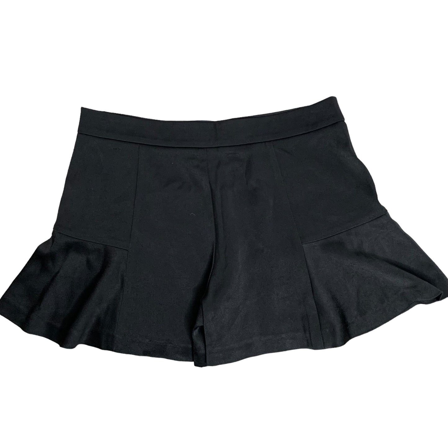 Marciano by Guess Flowy Frilly High Rise Shorts 8 Black Silky Side Zipper