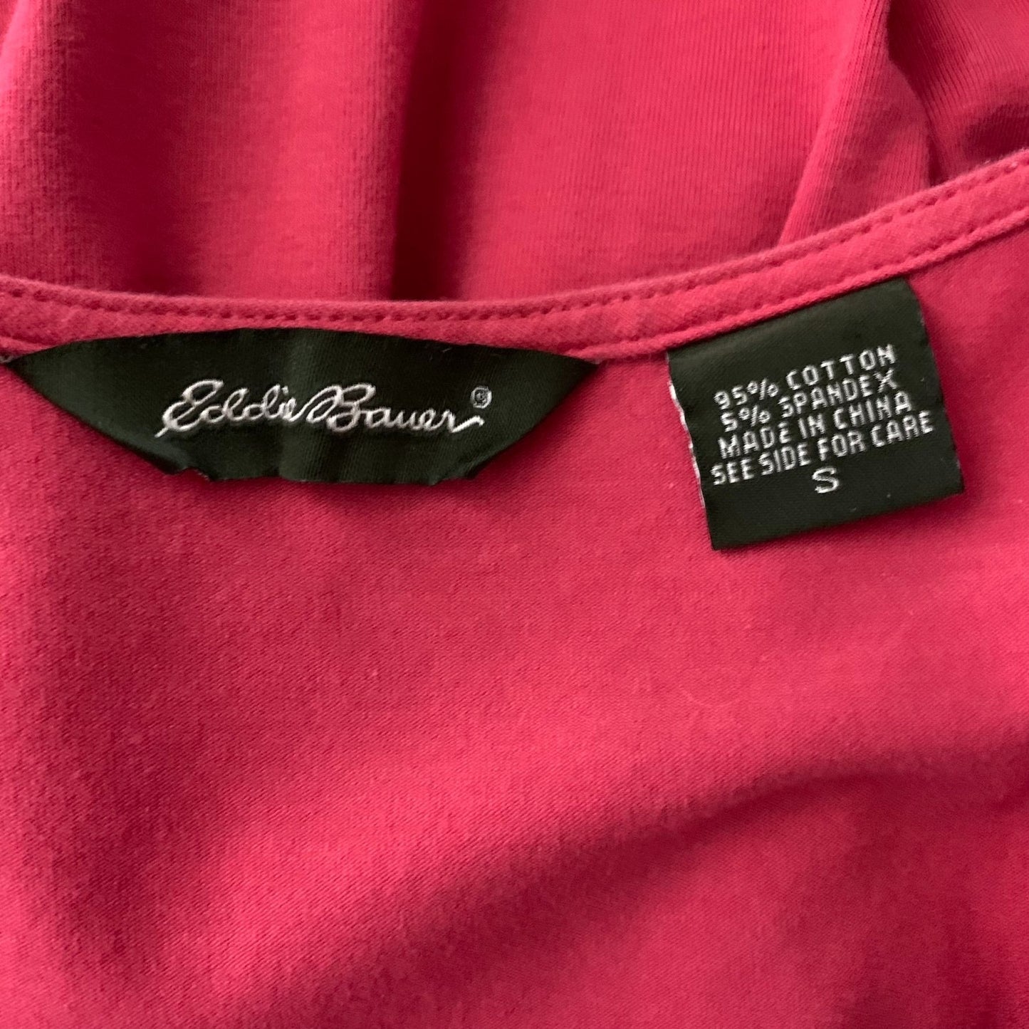 Eddie Bauer Surplice Top Midi Dress S Peach Pink Elastic Waist V Neck Stretchy