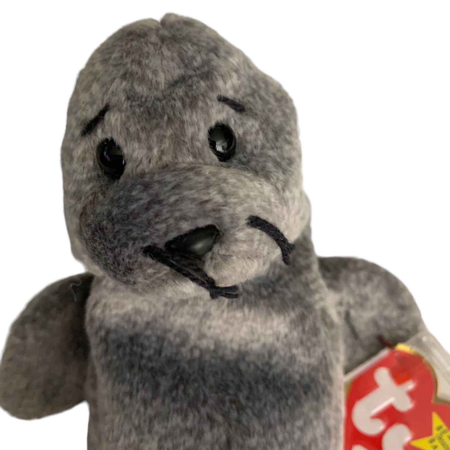 Slippery the Seal Retired TY Beanie Baby 1998 PE Pellets Excellent Cond Grey