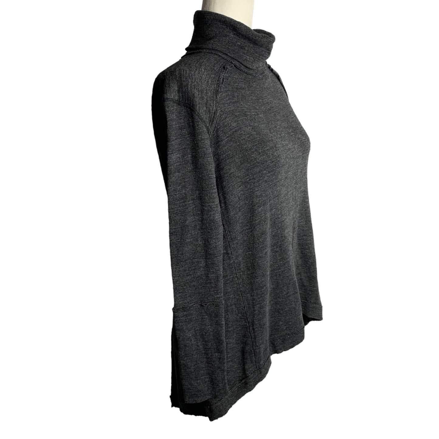 Urban Outfitters Turtleneck Pullover Sweater S Grey Knit Raw Seams Open Back