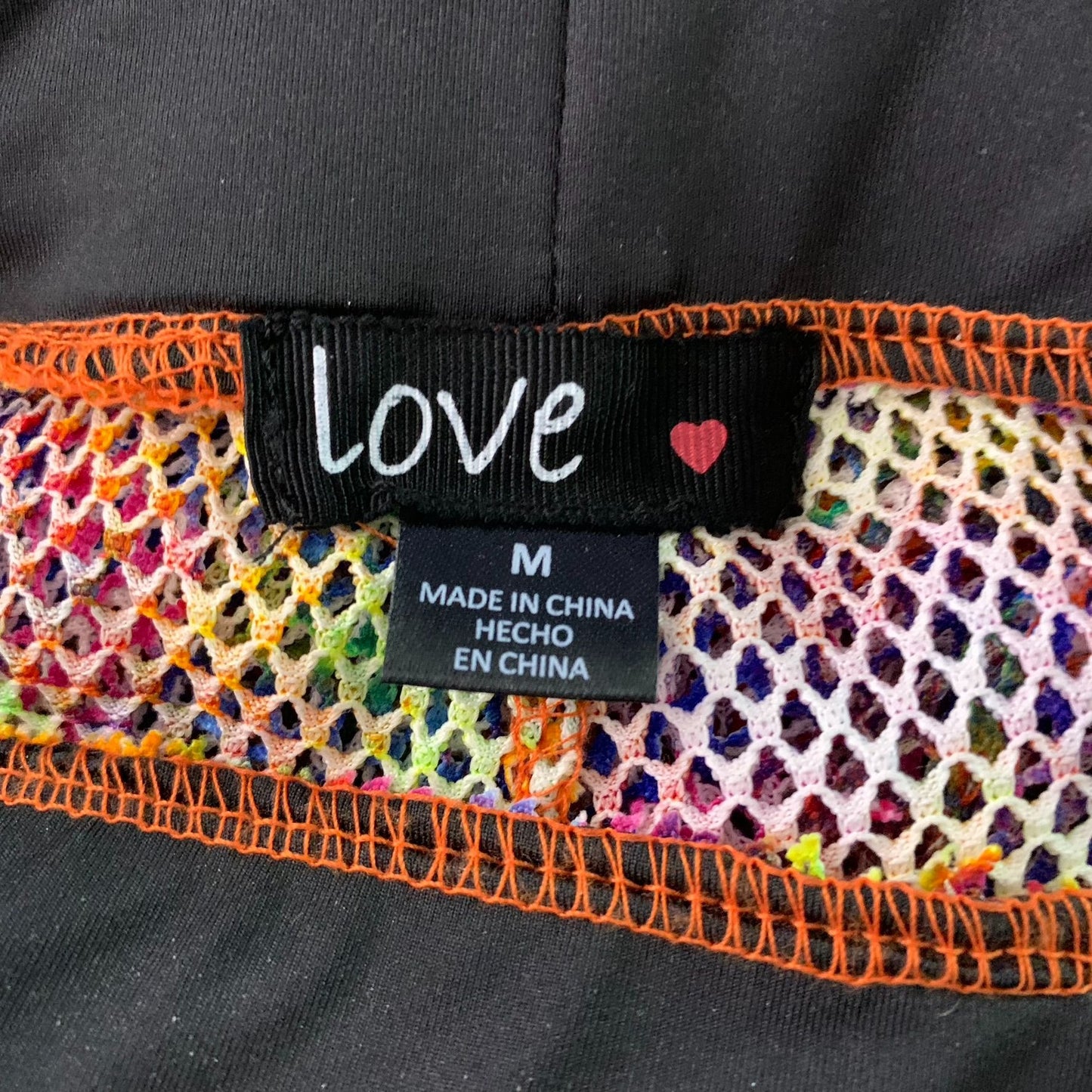 Love Crochet Knit Tie Dye Set M Rainbow Crop Top Elastic Waist Festival Cover Up