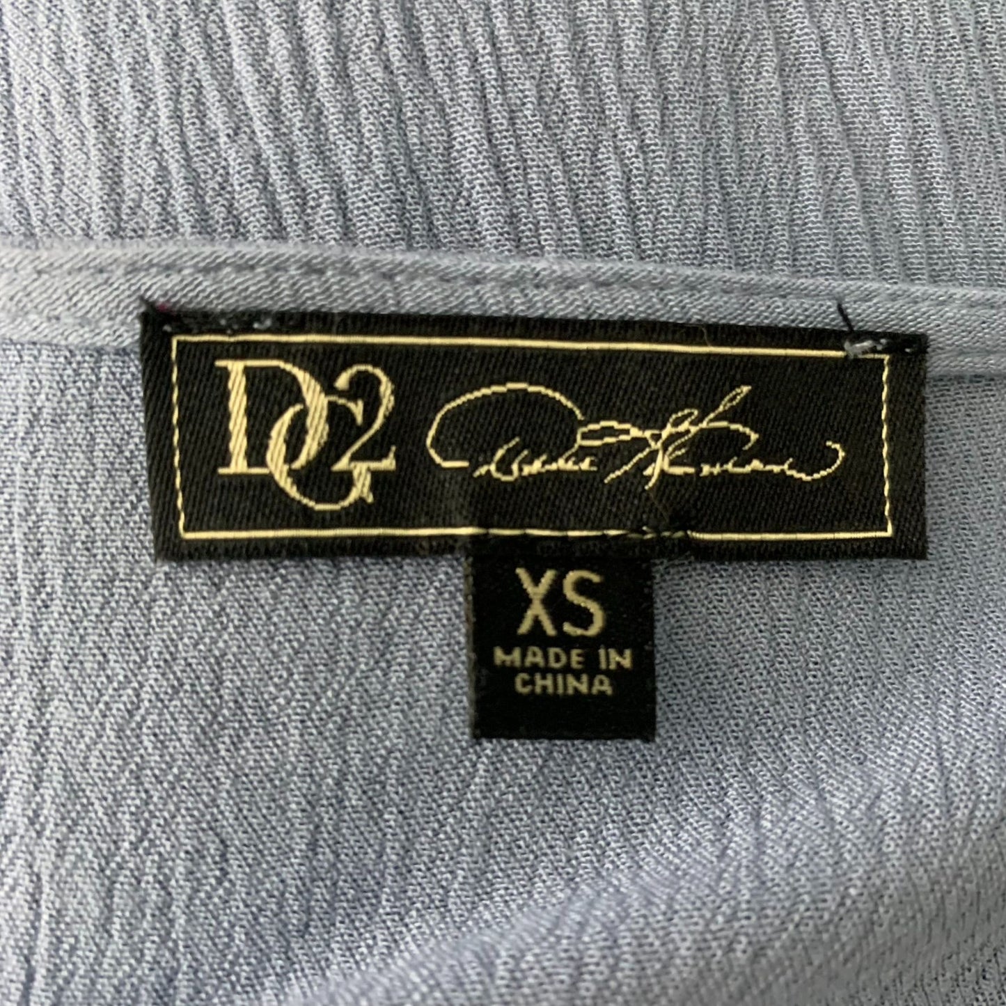 DG2 Diane Gilman Dolman Sleeve T Shirt Blouse XS Blue Floral Short Sleeve HSN