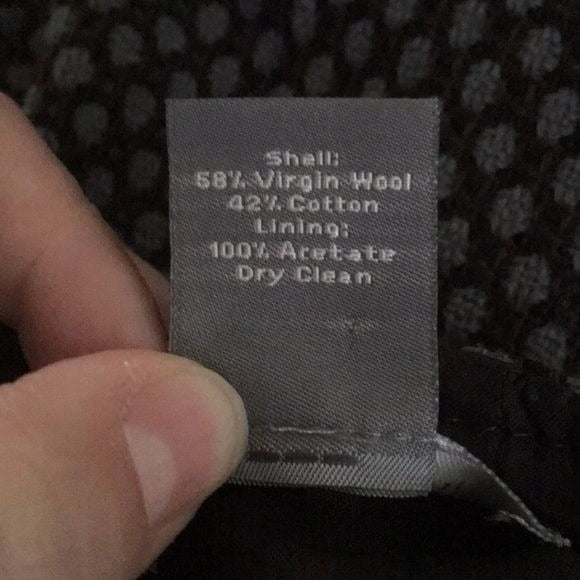 Ann Taylor Virgin Wool Mini Skirt 0P Grey Polka Dots Buttons Pockets Pleat