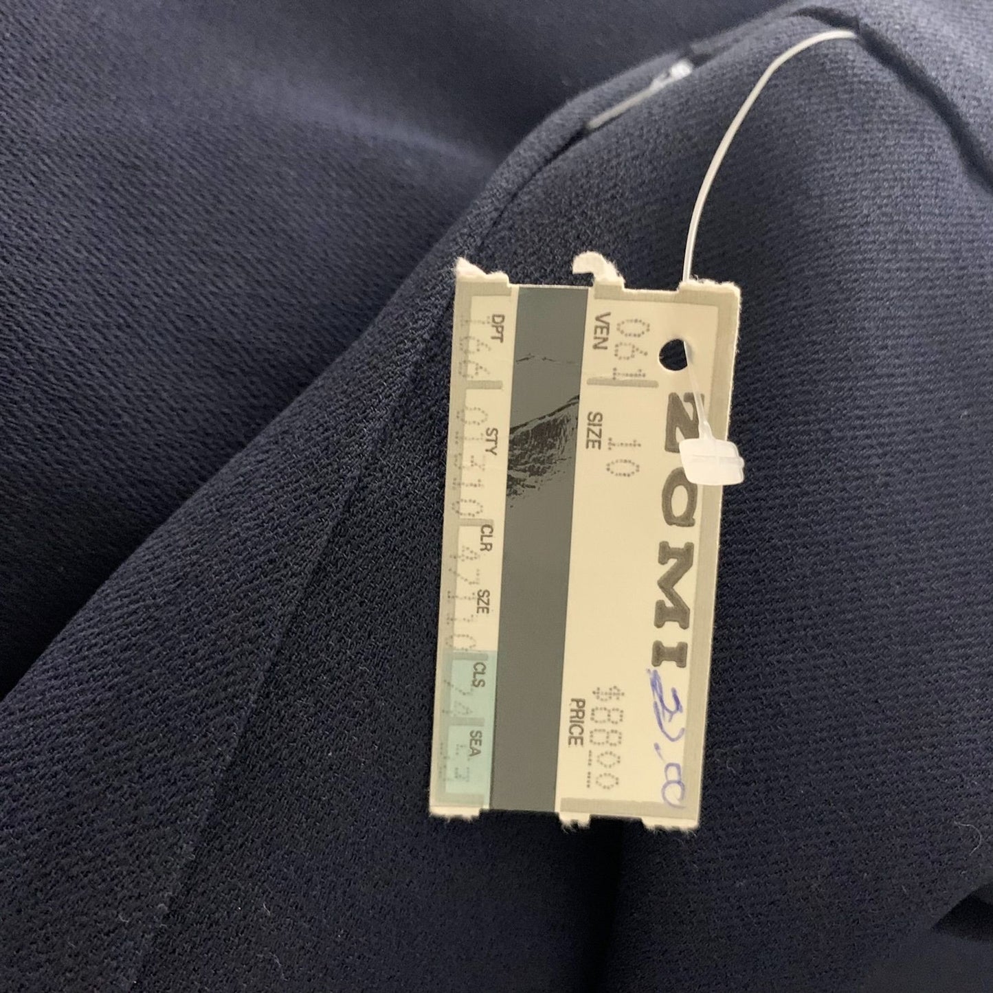 Vintage Liz Claiborne Pleated Pencil Skirt 10P Navy Blue Pockets Lined Button