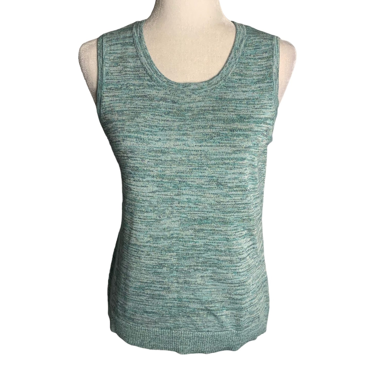 Christopher Banks Knit Sweater Vest Tank S Marled Green Sleeveless Scoop Neck
