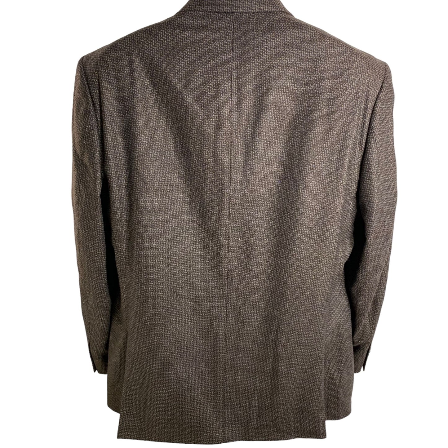 Joseph Abbound Silk Wool Blazer Jacket 46 Brown Blue 2 Button Lined Pockets