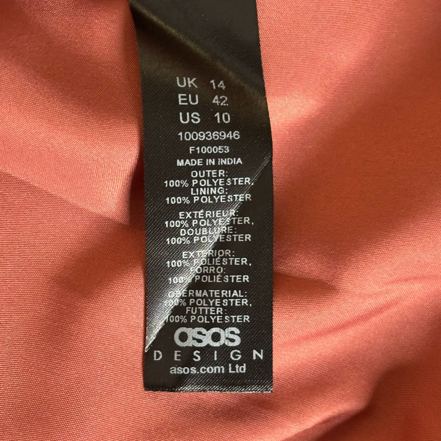 Asos Pleated Midi Dress Size 10 Rose Pink Spaghetti Straps V Neck Lined Elastic
