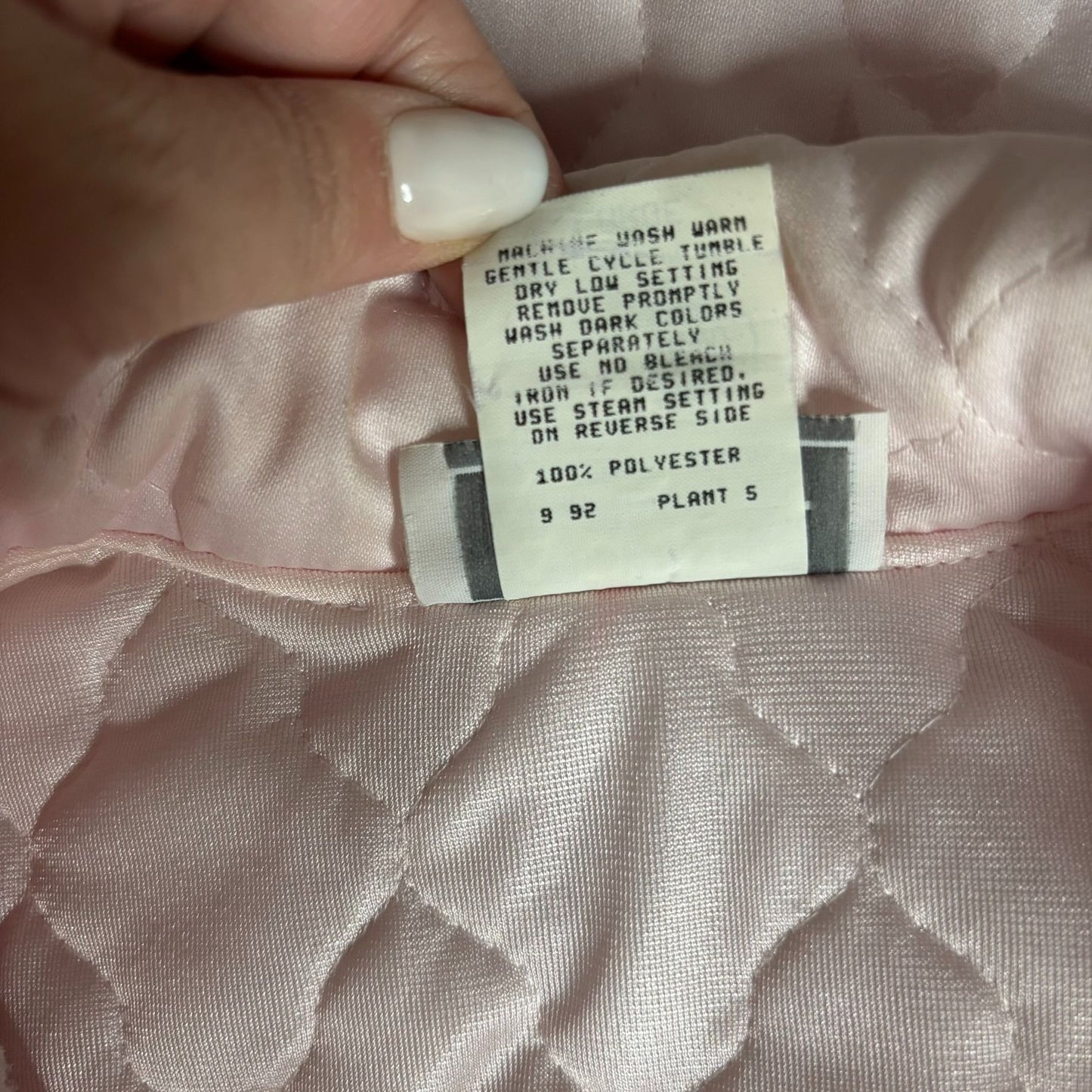Vintage 80s Appel Quilted Bed Jacket Large Light Pink Lace Polyester Buttons