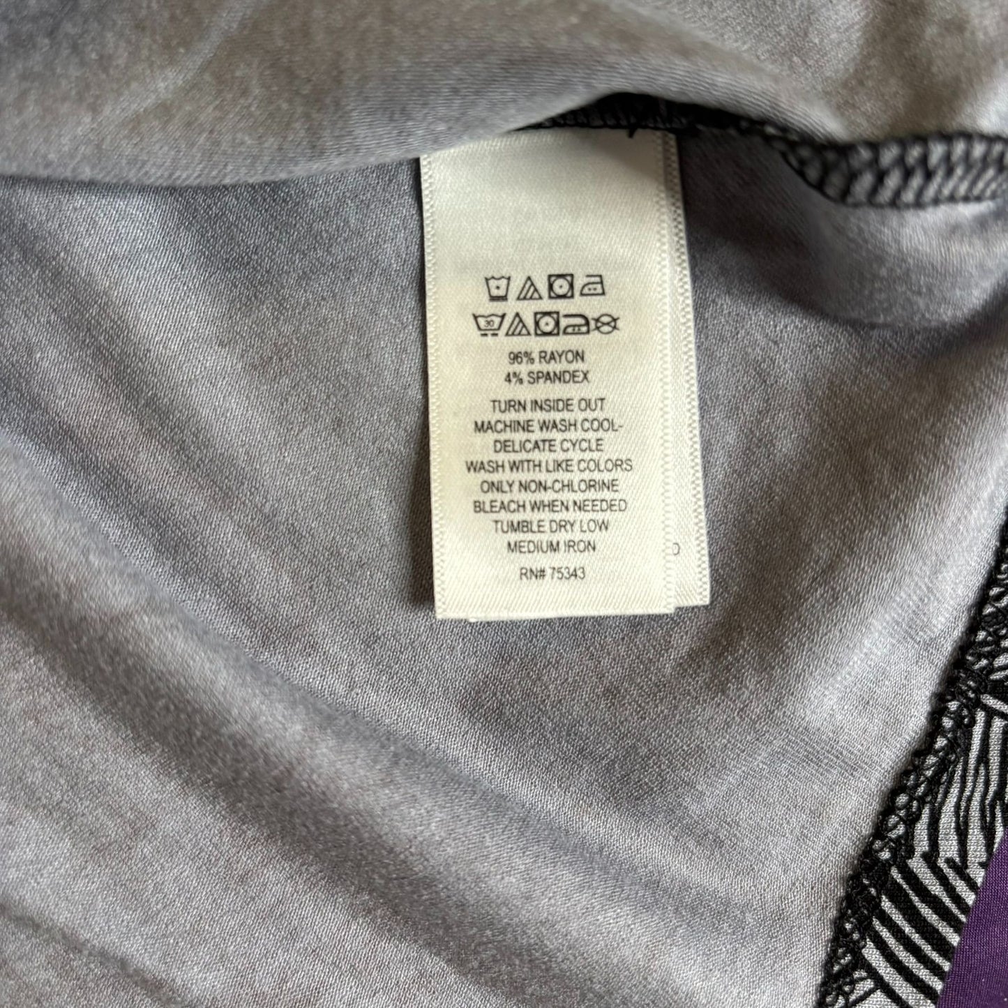 Dakini Leaf Patterned A Line Athletic Skirt Medium Black White Stretch Skater