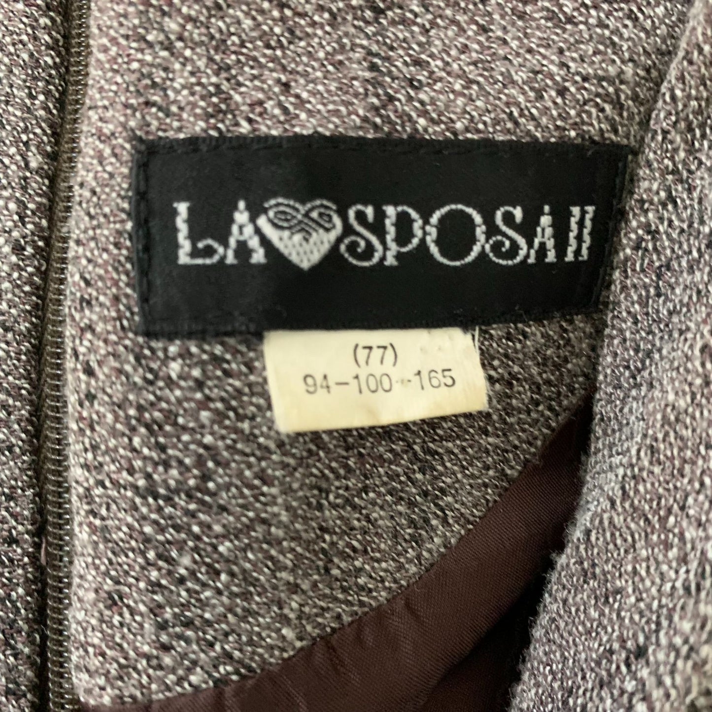 LA Sposaii Korean Retro Shift Dress M Brown V Neck Long Sleeve Lined Pockets Zip