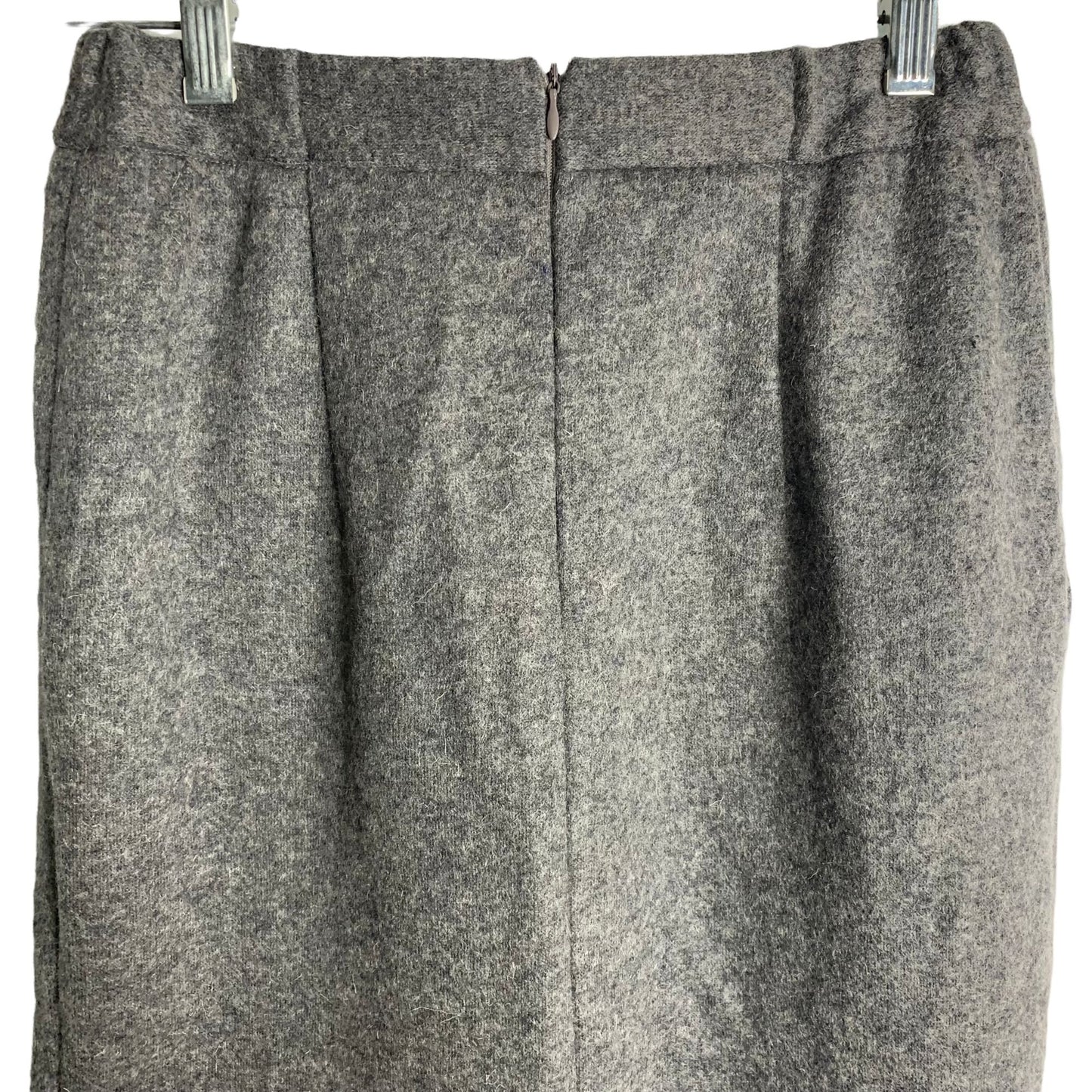 12 Storeez Wool Pencil Skirt XS Grey Drawstring Elastic Waist Pockets Lined