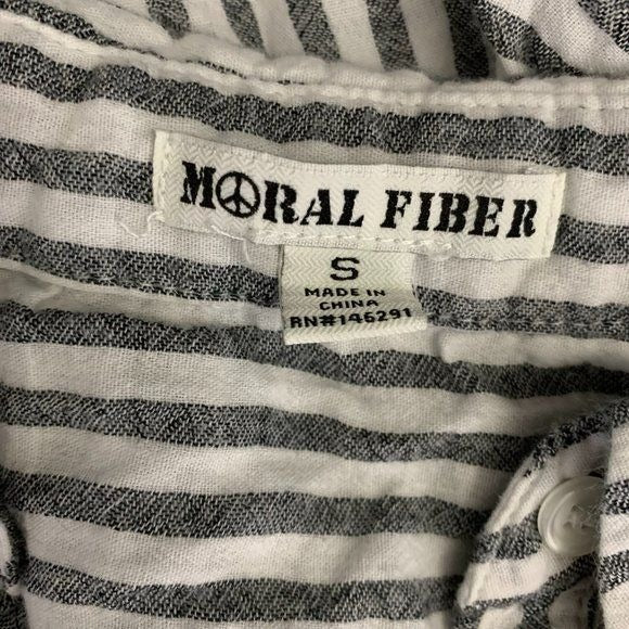 Moral Fiber Button Front Striped Mini Dress
