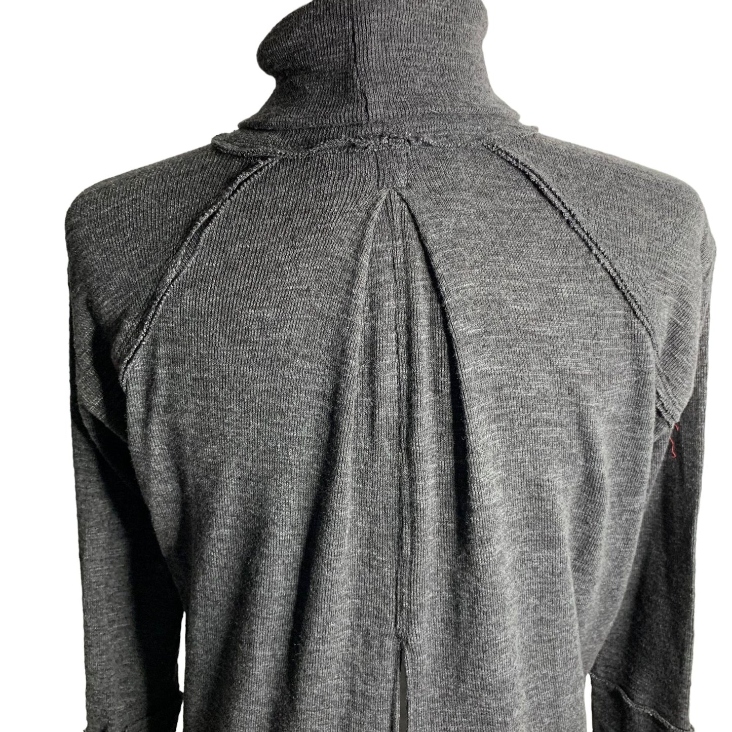 Urban Outfitters Turtleneck Pullover Sweater S Grey Knit Raw Seams Open Back