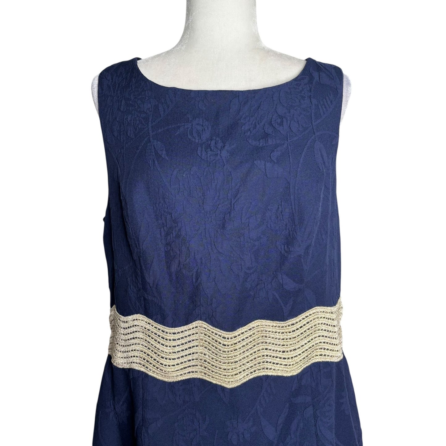 Lilly Pulitzer Siarra Stretch Dress Size 14 Navy Blue Jaccard Sleeveless Pockets