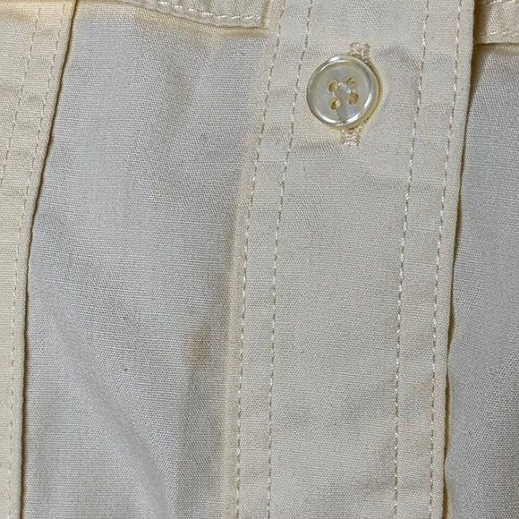 Vintage 90s Country Suburbans Button Up Shirt S Yellow Pockets Short Sleeves