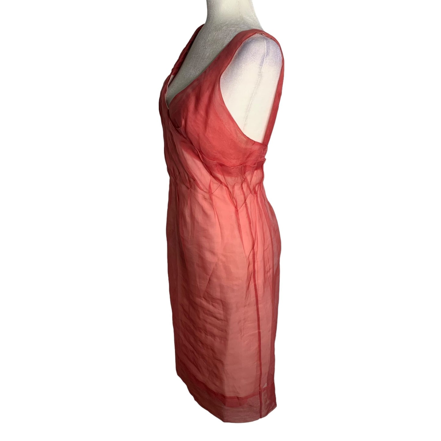 BCBGMAXAZRIA Runway Silk Mini Dress 6 Red Sleeveless Backless Lined Zipper