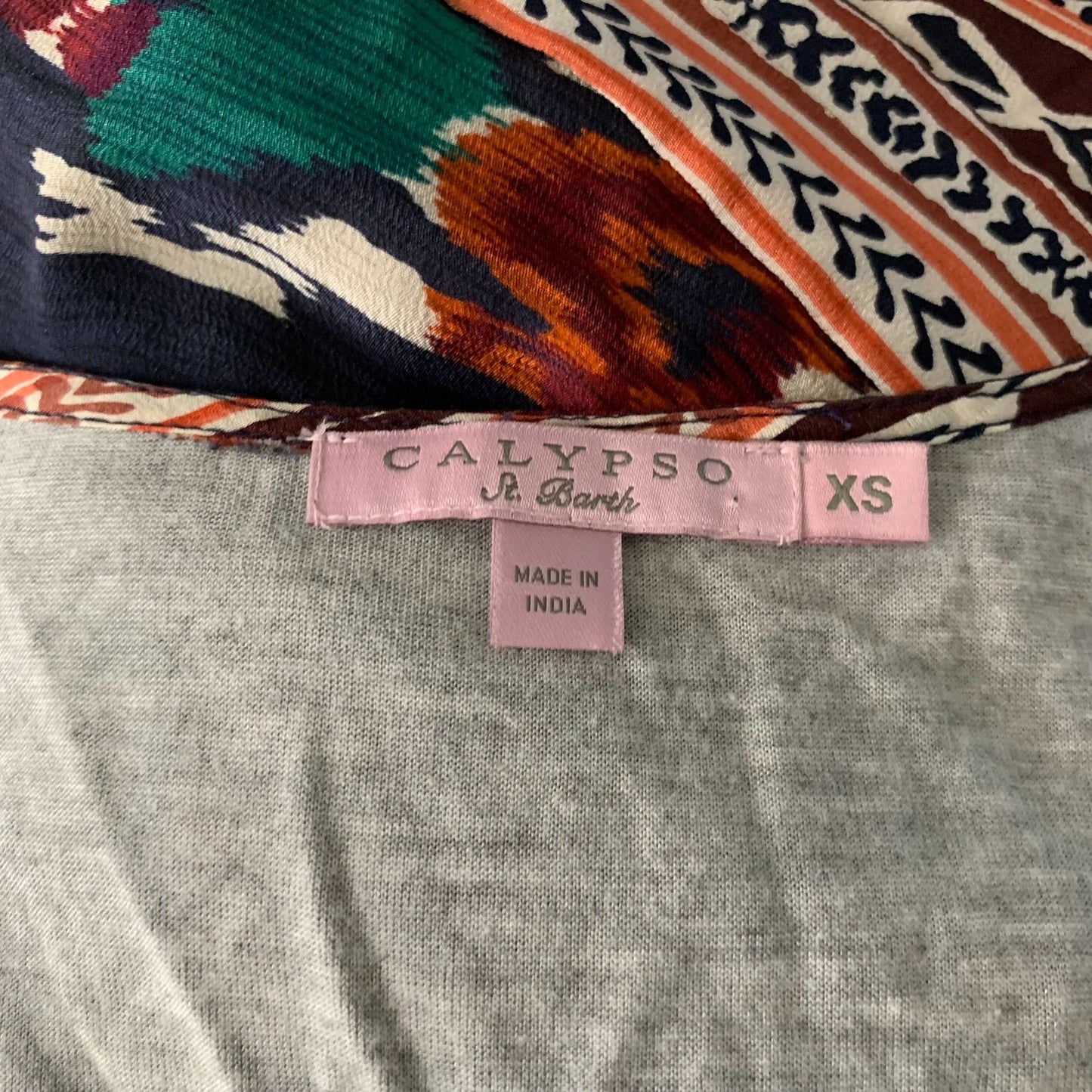 Calypso St Barth Ikat Silk Mini Dress XS Blue Elephants Scoop Neck Sleeveless