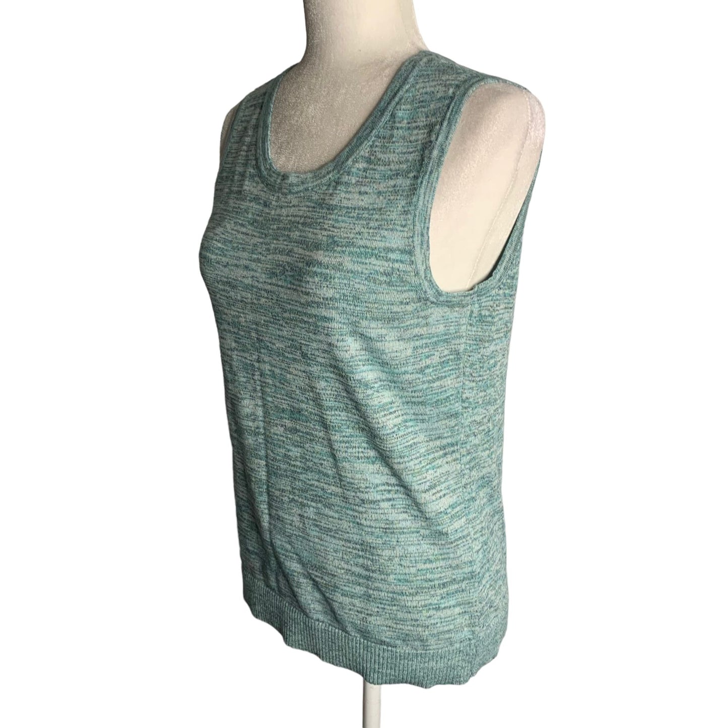 Christopher Banks Knit Sweater Vest Tank S Marled Green Sleeveless Scoop Neck
