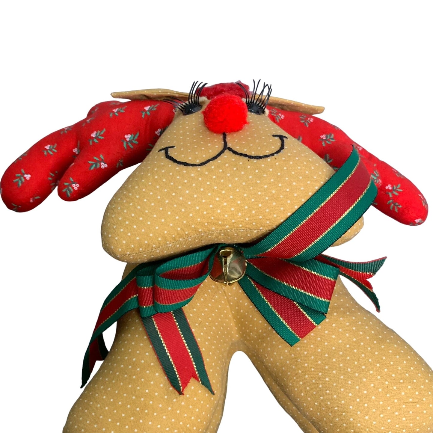 Handmade Standing Reindeer Doorstop Plush Weighted Holiday Christmas Stuffed